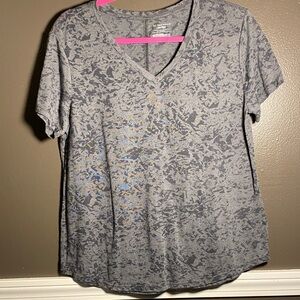 Tek Gear DryTek Gray V-Neck Women's Gym Wear Top